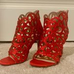 Rumbidza Red Satin Rhinestone Heels Photo 1