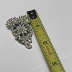 Pretty Vintage Single Dress Clip Rhinestone / Silver Tone Flower Design Photo 7