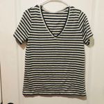 Lucky Brand  Women's‎ T-Shirt Striped V-Neck Short Sleeve Casual White Striped S Photo 1