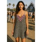 Mara Hoffman  Embellished Geometric Beaded Halter Slip Dress – Size M Photo 7