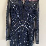 Endless Rose Anthropologie Beaded Navy Dress Photo 3