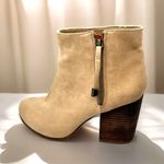 ZARA Women’s Trafaluc Tan Suede Heeled Boots Sz US 8.5 EU 39 Photo 1