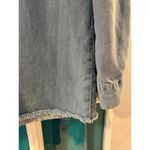 ZARA  WOMAN Premium Denim Collection Denim Military Blue Button Down, Size SMALL Photo 3