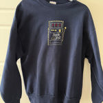 Jerzees Vintage Jackpot 777  Sweatshirt Large Navy Blue Made In Usa 90s Casino Photo 0