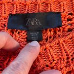 ZARA  Women's Orange Open Knit Cropped Sweater Top Size M Photo 7