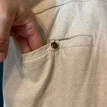 Cathy Daniels  Linen Blend Beige Cream Capri High Rise Cropped Ankle Pants Photo 8