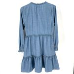 J.Crew  Chambray ruffle mini modern Prairie Long Sleeve Modest Button Dress Photo 8