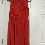 Boston Proper  fit flare ruched burnt‎ orange dress women’s size 16 wedding guest Photo 7