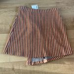 Urban Outfitters NWT  Size M Brown and White Pinstriped asymmetrical mini skirt Photo 5