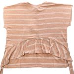 Lumière New Tie Back Ruffle Hem Short Sleeve Top Striped Knit Amber Photo 13