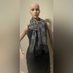 Fendi Checkered Wool Scarf with Fringe Photo 5