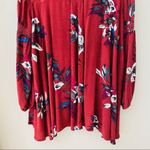 Free People  Button Neck Electric Orchid Tree Swing Tunic Dress Red Sz Sm… Photo 8