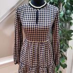 Loft Blue Yellow Plaid Puff Sleeve Swing Long Sleeve Casual Top Blouse Size XS Photo 11