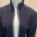 MILANO Elegant Navy Blue Women's Jacket with Rhinestone Trim Size 14 Photo 1