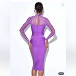 NEW Miss Circle Barrett Mesh Long Sleeve Bandage Midi Dress Purple Medium M NWT Photo 2