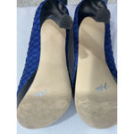 Calvin Klein Womans Kendall Size 9 M Blue Fish Scale Leather Platform Pumps Photo 6