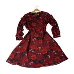 Lucky Brand  Long Sleeve Dress Womens Size 2 Burgundy Whimsigoth Dark Romantic Photo 10