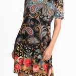 Johnny Was  Womens THE JANIE FAVORITE ELBOW SLEEVE MOCK NECK DRESS Sz Lg Photo 0