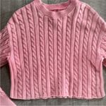 Aerie  Size Medium Pink Cable Knit Cropped Sweater. Photo 2