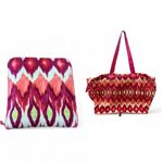 Chico's  Be Bold Packable Zipper Tote Bag in a bright ikat print Large Retail $69 Photo 1