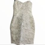 Gunne Sax Vintage  Jessica McClintock Strapless Dress Sequin USA Bow Slit White S Photo 1