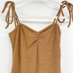 Kittenish NWT Womens Terry Cloth Tie Strap Ribbed Knit Mini Dress Size S Brown Photo 1