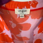 Umgee  Pink & Orange Double Ruffe Cap Sleeve Floral Open Neck Top Photo 1