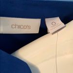 Chico's Chico’s Cobalt Blue Short Sleeve Tie Front Blouse Photo 4