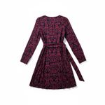 Diane Von Furstenberg  Silk Wrap Dress Size 2 Magenta Navy Geometric Classic Photo 1