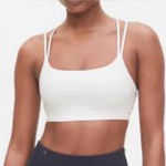 GapFit White Medium Impact Padded Strappy Sports Bra Size Medium Photo 0