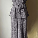 Vintage 90s Talbots 100% Silk Matching Set Animal Print Skirt &‎ Blouse Size 8P Brown Size M Photo 0