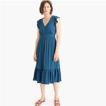 J.Crew Point Sur V-Neck Ruffle Midi Dress Flutter Sleeve Blush Pink Size 2 Photo 1