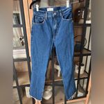 Abercrombie & Fitch Abercrombie Curve Love Jeans 90s slim straight ultra high rise medium wash raw Photo 4