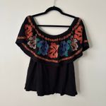 Free People  black embroidered off-the-shoulder top size S Photo 10