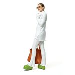 SIMON MILLER Saturn Pant in Macadamia Medium New Womens Ribbed Trousers White Photo 8