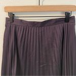 Ann Taylor Purple Satin Pleated A-Line Midi Skirt Size 4 NWT Photo 2