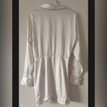 ZARA  Satin Effect Long Sleeve Mini Dress Size Small Womens White 2950/331 Photo 3