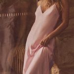 ZARA  Pink Satin Slip maxi Dress evening party cocktail wedding Photo 6