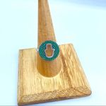 Hamsa Sterling Silver Pave Set Green CZ Ring Size 8 3/4 Silver Photo 0