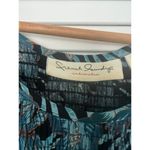 French Laundry  Womens Floral Zebra Blue Beaded Fringe Sleeveless Dress Lagenlook Photo 6