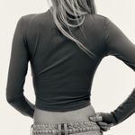 H&M Mock Turtleneck Top in Grey Photo 5