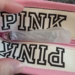 Victoria's Secret  LOGO PINK STRIPED ZIP TOP CANVAS TOTE NEW WITH TAGS Photo 4