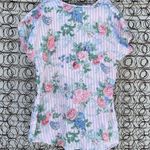 Vintage 90s Sleep Solutions Pastel Floral Slinky Sleep Shirt Blouse Size XL Photo 2