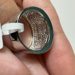 Rainbow Baguette Crystal Ring Silver Tone Statement Band Size 6 Cocktail Jewelry Photo 3