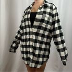 Free Press Large Buffalo Plaid Flannel Tunic Longline Button Down Shirt Chore Photo 0