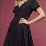 Anthropologie | Maeve Short Sleeve Seamed Poplin Black Dress, Size 2 Photo 2