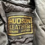 Hudson Genuine Black biker Leather Vintage women's jacket Small Bikercore Photo 3