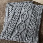 Dark Gray Cable knit Winter Acrylic Scarf Photo 6