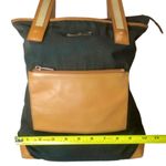 Gucci Olive Green Canvas and Orange Leather Tricolor Top Zip Tote Bag Photo 12