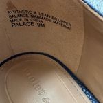 Violet & Red Dusty Blue Suede Leather High Heel Wedges Dressy Shoes Size 9 Photo 3